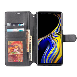 Acheter Wewoo Housse Coque Pour Galaxy Note 9 AZNS Texture du mollet Etui en cuir avec rabat horizontal magnétique PU supportlogements cartes et cadre photo Noir