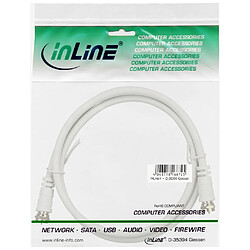 Câble InLine® SAT 2x prise ultra-faible 2x F-Plug 75dB blanc 7m