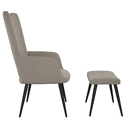 Avis Maison Chic Chaise de relaxation | Fauteuil relax avec repose-pied Gris clair Velours -GKD42633