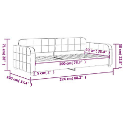 vidaXL Lit de repos sans matelas noir 90x200 cm velours pas cher