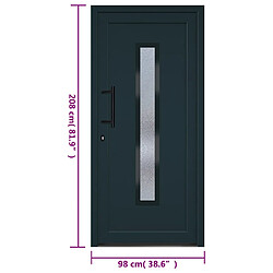 vidaXL Porte d'entrée anthracite 98x208 cm PVC pas cher