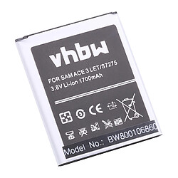 Batterie 1700mAh vhbw pour téléphone portable smartphone Samsung Galaxy GT-I7275, GT-S7275, GT-S7275R, GT-S7898 comme B105BC, B105BE, B105BK, B105BU.