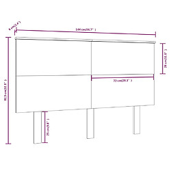 vidaXL Tête de lit Noir 144x6x82,5 cm Bois massif de pin pas cher