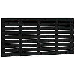 vidaXL Tête de lit murale Noir 146x3x63 cm Bois massif de pin