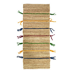 Thedecofactory COLOR JUTE - Tapis en jute avec tresses en laine multicolores 50x150 