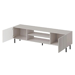 Bestmobilier Timote - meuble TV 2 portes et 2 niches - écru - 181 cm pas cher