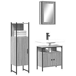 Maison Chic Armoire de Bain | Ensemble de 3 meubles salle de bain Sonoma gris -GKD58483