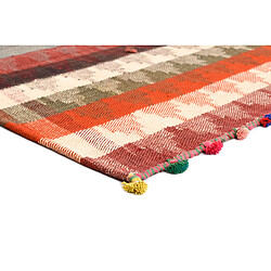 Vidal Tapis de laine 188x143 rouge Jajim pas cher