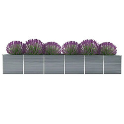 Maison Chic Jardinière,Lit surélevé de jardin - Bac à fleurs - pot de fleur Acier galvanisé 480x80x77 cm Gris -GKD87216