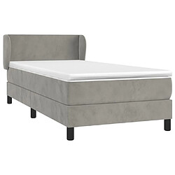 Avis Maison Chic Lit adulte- Lit + matelas,Sommier à lattes de lit et matelas Gris clair 100x200cm Velours -GKD60836