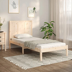 Maison Chic Lit Moderne Chambre - Cadre/structure de lit pour adulte bois de pin massif 75x190 cm petit simple -MN44746