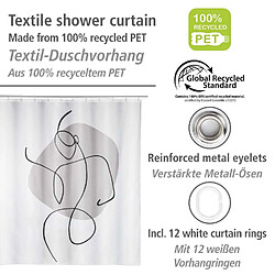 Acheter WENKO Rideau de douche Silhouette 180 x 200 cm - Blanc et gris