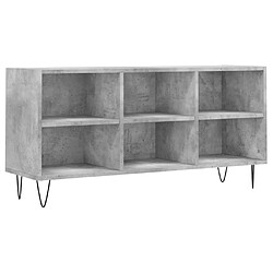 vidaXL Meuble TV gris béton 103,5x30x50 cm bois d'ingénierie