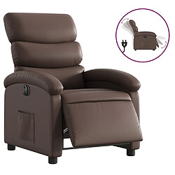 vidaXL Fauteuil inclinable électrique Marron Similicuir