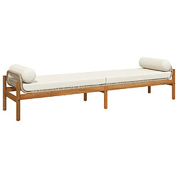 Maison Chic Banc de jardin | Banquette de jardin | Chaise Relax avec coussin beige résine tressée acacia -MN36694