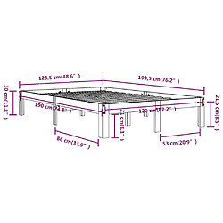vidaXL Cadre de lit sans matelas 120x190 cm pas cher