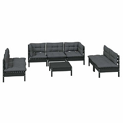 Avis Maison Chic Salon de jardin 8 pcs + coussins - Mobilier/Meubles de jardin - Table et chaises d'extérieur Bois de pin massif -MN57034