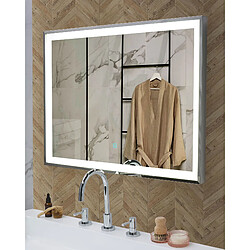 Beliani Miroir LED ARGENS 80 cm Argenté