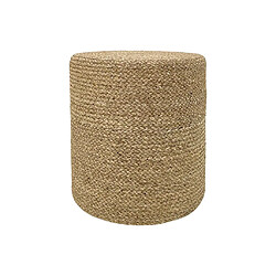 Vente-Unique Pouf rond en rotin naturel clair CALDERA