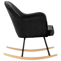 Maison Chic Chaise à bascule | Fauteuil Relax, design moderne Noir Velours -GKD95019 pas cher