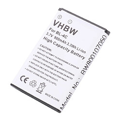 Batterie Li-Ion vhbw 900mAh (3.7V) pour téléphone, Smartphone NOKIA 1265, 1325, 2650, 2651, 2652, 3108, 5100, 6066, 6088, 6100 comme BBA-07, BK-BL-4C