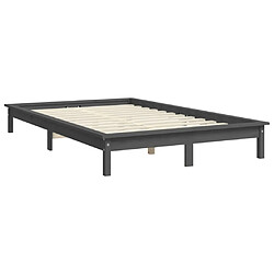 Avis vidaXL Cadre de lit sans matelas gris 160x200 cm bois massif