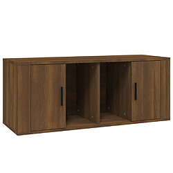 vidaXL Meuble TV Chêne marron 100x35x40 cm Bois d'ingénierie