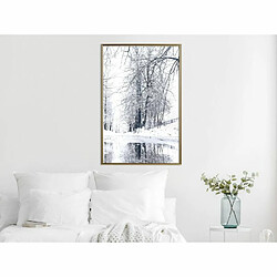 Paris Prix Affiche Murale Encadrée Snowy Park 40 x 60 cm Or