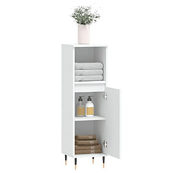 Avis vidaXL Armoire de salle de bain blanc 30x30x100 cm bois d'ingénierie