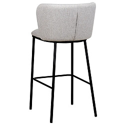 Beliani Tabouret de bar Set de 2 Tissu Gris MINA pas cher