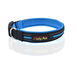 Wewoo Collier Chien & Chat bleu pour Animal de compagnie Chiens Polyester Réfléchissant Respirant Animaux Laisse Traction, Taille: S, 2.0 * 35 * 40 cm Pet