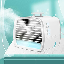 Ventilateur de Climatiseur Portable Mini Refroidisseur d'Air Humidificateur de Pulvérisation de Ventilateur de Bureau Super Silencieux 3 Vitesses 7 Couleurs Lumière LED pour la Maison