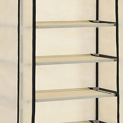 Acheter vidaXL Armoire à chaussures avec housse Crème 57x29x162 cm Tissu