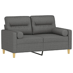 Avis Maison Chic Canapé 2 places avec oreillers,Sofa de Salon,Canapé droit gris foncé 120 cm tissu -GKD142643