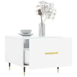 Acheter Maison Chic Table basse,Table Console Table d'appoint, Table pour salon blanc brillant 50x50x40 cm bois d'ingénierie -MN14611