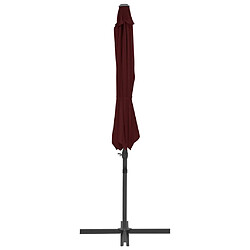 Acheter ComfortXL Parasol Déporté Avec Mât En Acier Rouge Bordeaux 300 Cm