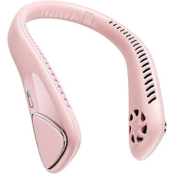 (Rose) Ventilateur De Cou Personnel Sans Lame, Ventilateur De Cou Mains Libres Portable, Conception De Casque, Changement À Trois Vitesses Pour Le Sport, Extérieur, Femmes ,Hommes-Noir