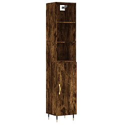 vidaXL Buffet haut Chêne fumé 34,5x34x180 cm Bois d'ingénierie