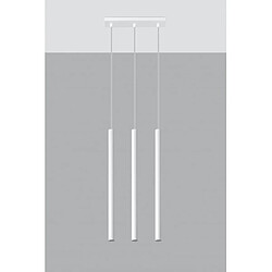 Luminaire Center Suspension PASTELO acier blanc 3 ampoules