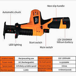 Wewoo Scie alternative rechargeable 12vWFJ à bois électrique puissante pas cher