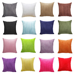 taie d'oreiller en velours côtelé de couleur unie canapé carré housse de coussin gris pas cher