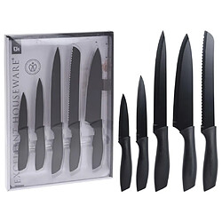 Avis Excellent Houseware Jeu de couteaux de cuisine 5 pcs Acier Noir