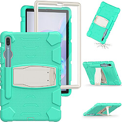 Coque en TPU + Silicone Résistant aux impacts souple avec béquille Menthe verte pour votre Samsung Galaxy Tab S6 SM-T860 (Wi-Fi)/SM-T865 (LTE)/SM-T867