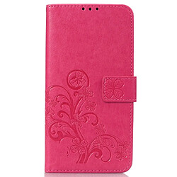 Wewoo Etui à rabat horizontal en cuir PU avec motif gaufré pour iPhone XR, avec support, logements pour cartes et portefeuille (Magenta)