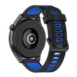 Bracelet en silicone 22mm avec boucle, noir/bleu pour votre Samsung Galaxy Watch 3 45mm R840/Gear S3/Huawei Watch GT 2e/GT3 46mm/GT Runner