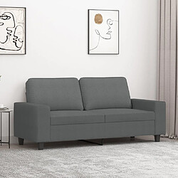 vidaXL Canapé à 2 places Gris foncé 140 cm Tissu