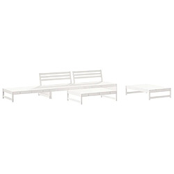 Avis Maison Chic Salon de jardin 6 pcs + coussins - Mobilier/Meubles de jardin - Table et chaises d'extérieur blanc bois massif -MN59330