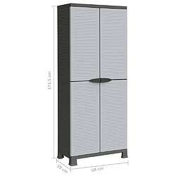 vidaXL Armoire en plastique 68x39x171,5 cm pas cher