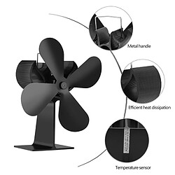 Wewoo XL BLFS-001 Ventilateur de poêle de cheminée ultra silencieux à 4 lames en aluminium (noir) pas cher