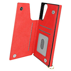 Avizar Coque Cordon Samsung Galaxy S21 Plus Multifonction avec Lanière rouge